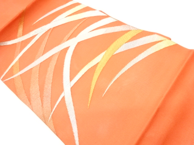  紗 芝模様織出し名古屋帯